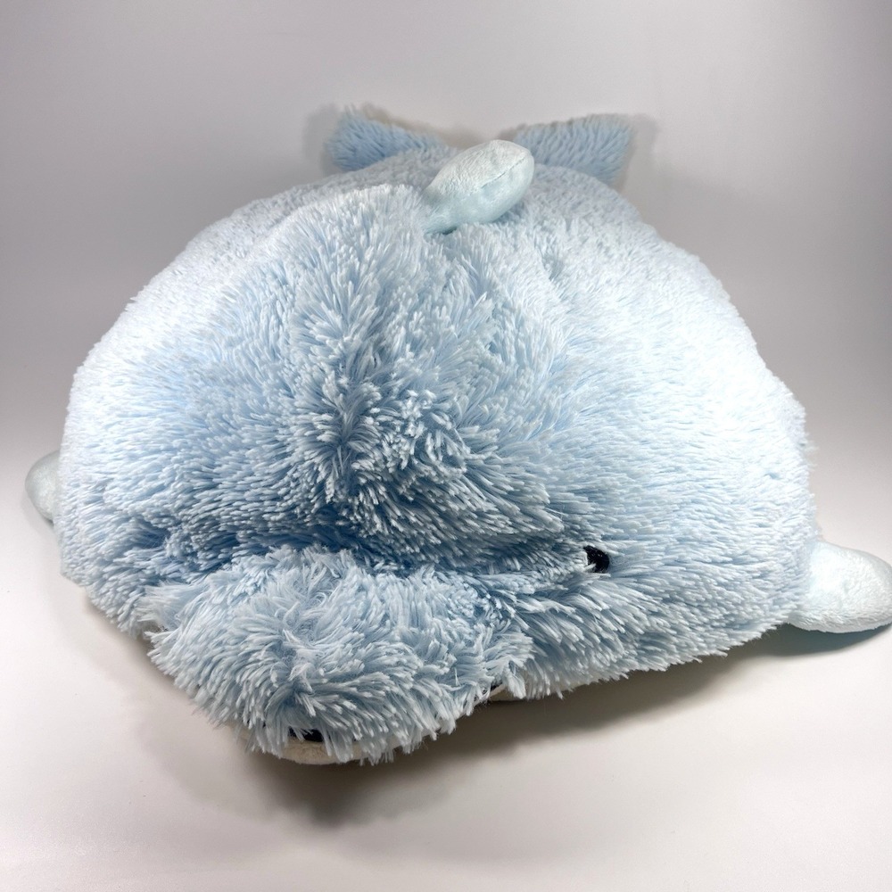 Pillow Pets Dolphin Plush Blue Folding Pillow Stuffed Toy VTG No Squeaker 24"